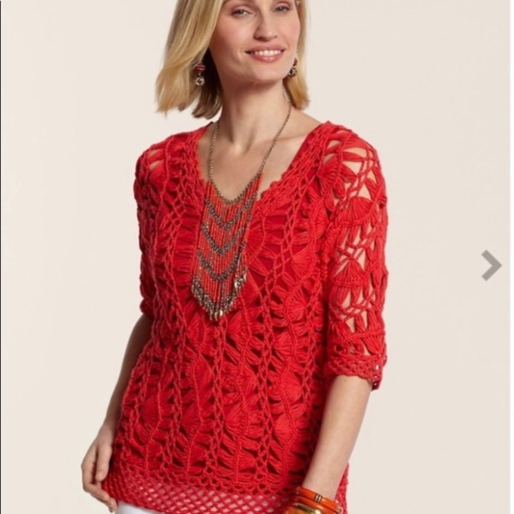 Chico’s Macrame Pullover Sweater